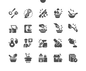 Naklejka na ściany i meble Kitchen 2 Well-crafted Pixel Perfect Vector Solid Icons 30 2x Grid for Web Graphics and Apps. Simple Minimal Pictogram