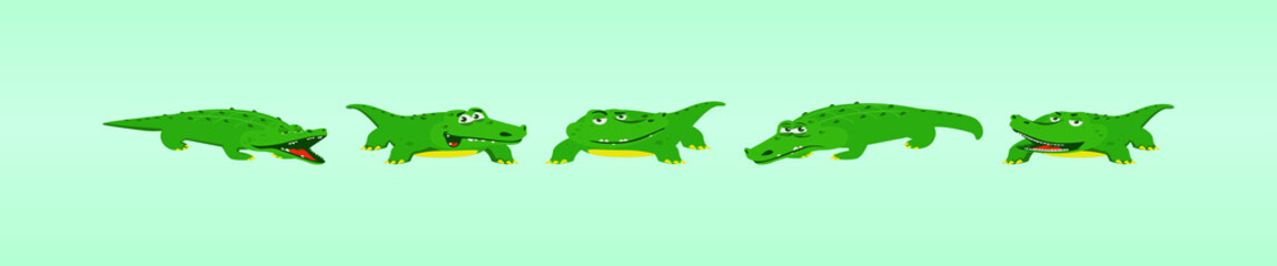 Crocodile cartoon alligator cute animals. stock vector illustration
