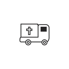 Ambulance icon. Emergency turck symbol ə. Medical car sign. Logo design element