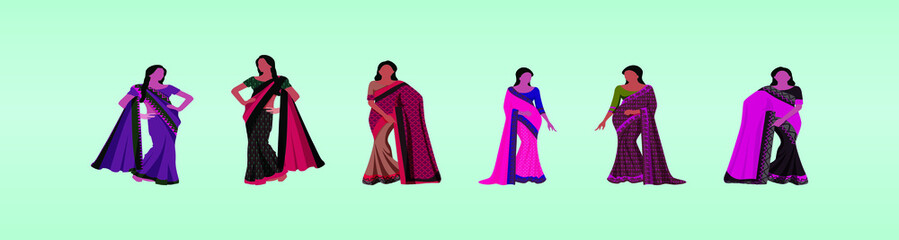 Indian woman in a sari, traditional dress vector illustration