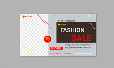 fashion sale landing page design template