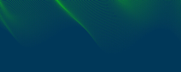 Abstract blue green pattern point background poster with dynamic triangle. technology Particle Mist network Cyber security Vector illustration.