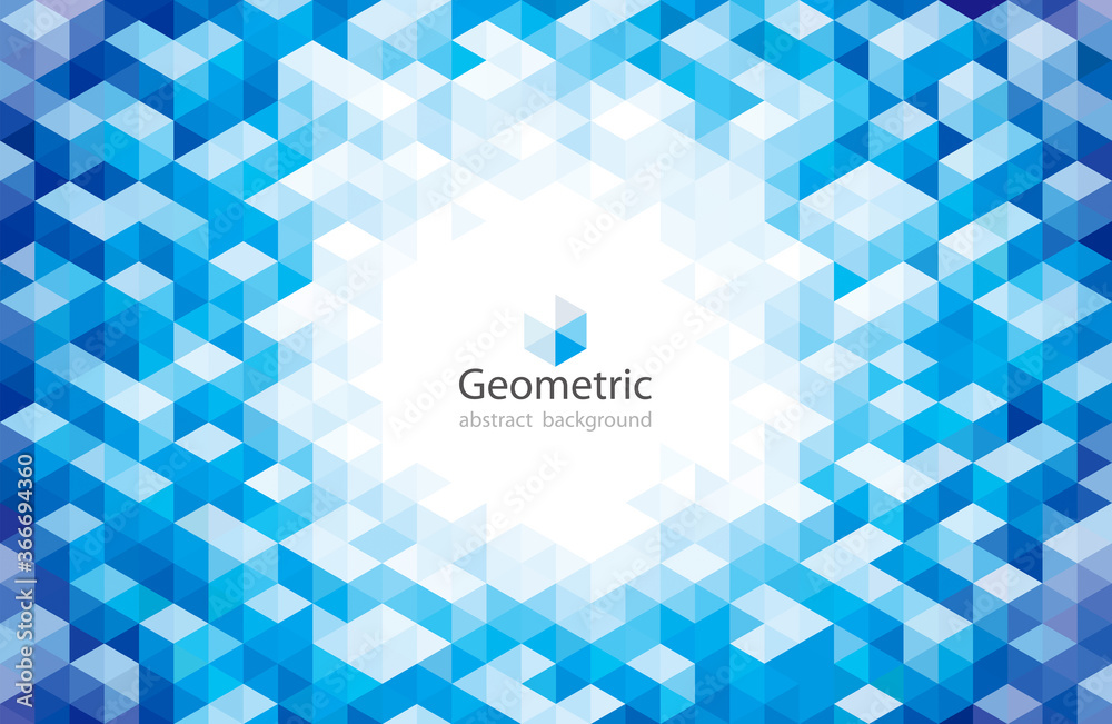 Aufkleber Geometric modern pattern circular blue abstract background.