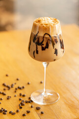 Iced coffee served in the cafe bar