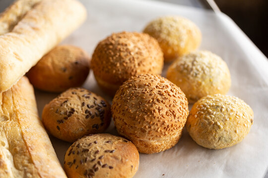 Small buns with sesame seeds