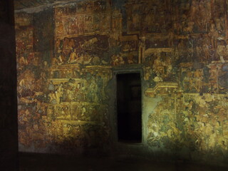 Ajanta Caves paintings, Ajanta Caves, Jalgaon, Maharashtra, Western India, India