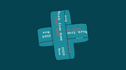 Animation of stay at home, work from home and stay safe campaign. Motion graphic footage 4K - Powered by Adobe