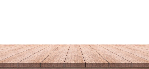 wood top table on isolated white background, included clipping path	
