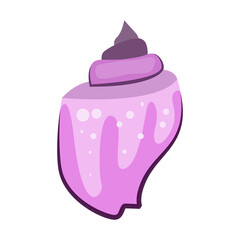 Bright pink sea shell illustration. Mollusc, ocean, decoration. Nature concept. illustration can be used for topics like ocean, sea, design, decoration