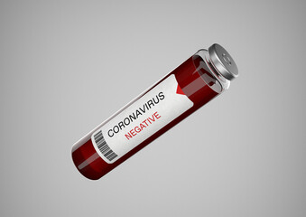 coronavirus glass vials red color