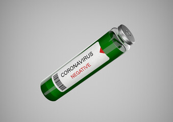 coronavirus glass vials green color