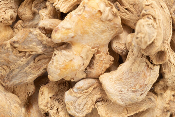 Ginger grains on white ground