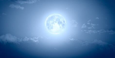 Night sky with moon in the clouds "Elements of this image furnished by NASA