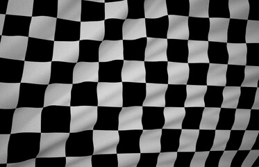 Fototapeta premium Finish Flag, Wavy Fabric Flag, 3D Render