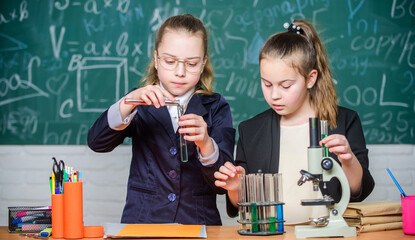 Private school. School project investigation. School experiment. Science concept. Gymnasium...