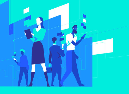 La vita nell'era digitale delle persone moderne. Le persone che usano vari dispositivi digitali. 