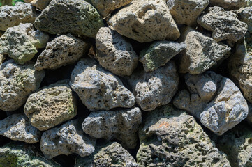It is a traditional stone wall of Jeju Island in Korea