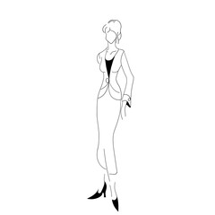 Woman in designer clothes.