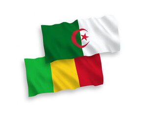 Flags of Mali and Algeria on a white background