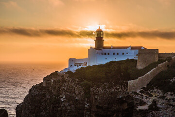 Silhouette of the Lighthouse in Cabo de San Vicente