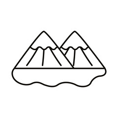 mountains and lake line style icon
