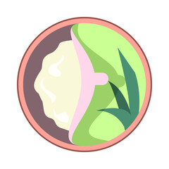 Aloe vera body butter illustration. Cosmetics, treatment, natural. Aloe vera product concept. illustration can be used for topics like beauty, spa, self care