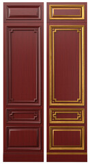 Classic wood panel wood with veneer and gold elements