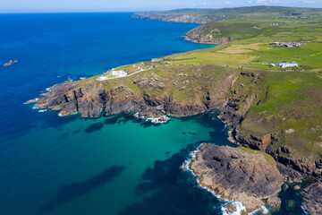 Aerial photograph of Geevor Tin Mine, Pendeen, Cornwall, England, United Kingdom