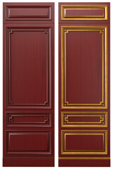 Classic wood panel wood with veneer and gold elements