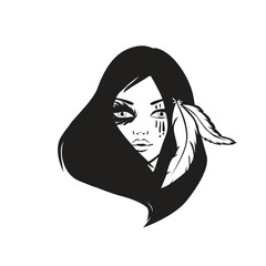 Native American woman, vector illustration