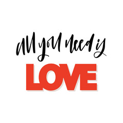 Cute hand drawn lettering modern calligraphy composition.