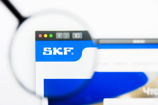 Los Angeles, California, USA - 25 March 2019: Illustrative Editorial of SKF Group website homepage. SKF Group logo visible on display screen.