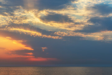 Beautiful sunset over the Caspian Sea
