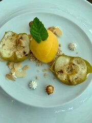 pommes rôties et sorbet