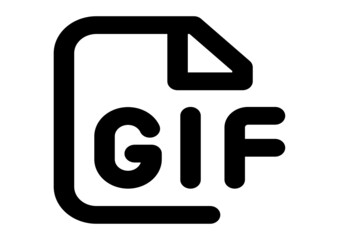 Black GIF file document icon. Download gif button icon isolated. GIF file symbol