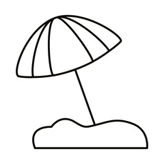 beach umbrella line style icon