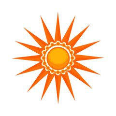 Bright solar element flat icon. Summer, sunny weather, decorative element. Sun concept. illustration can be used for topics like weather, season, meteorology