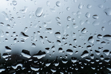 rain droplets and blur background on glass