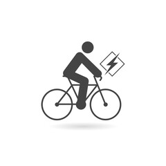 Obraz premium Electric bicycle icon with shadow
