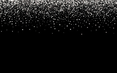 White Sparkle Festive Black Background. Effect 
