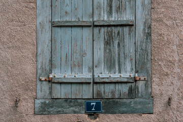 detail of an old closed shutter