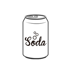 Soda aluminium can vector illustration isolated on white background. Cold drink icon, soda beverage, vending machine menu pictogram.