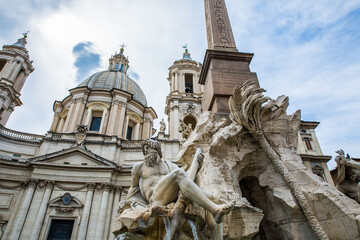 Fontana dei Quattro Fiumi and Church in Piazza Navona