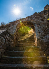A lonely arch on the stairway in Nafplio, Greece