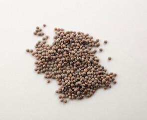 lentejas sobre fondo blanco, legumbres. lentils on a white background, legumes.