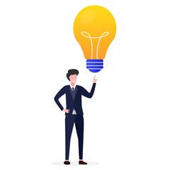 Illustration of entrepreneurs gets bright ideas