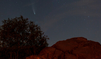 Picture of comet Neowise taken from Feldberg summit in Germany on 23. July 2020
