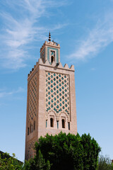 Obraz premium Vertical photo of the tower Moulay el Yazid Mosque in Morocco