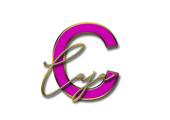 Obraz premium C, Buchstabe, Handgeschrieben, Vorname, Monogramm, Logo, Design, Grafik