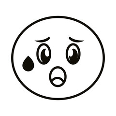 terrified emoji face classic line style icon